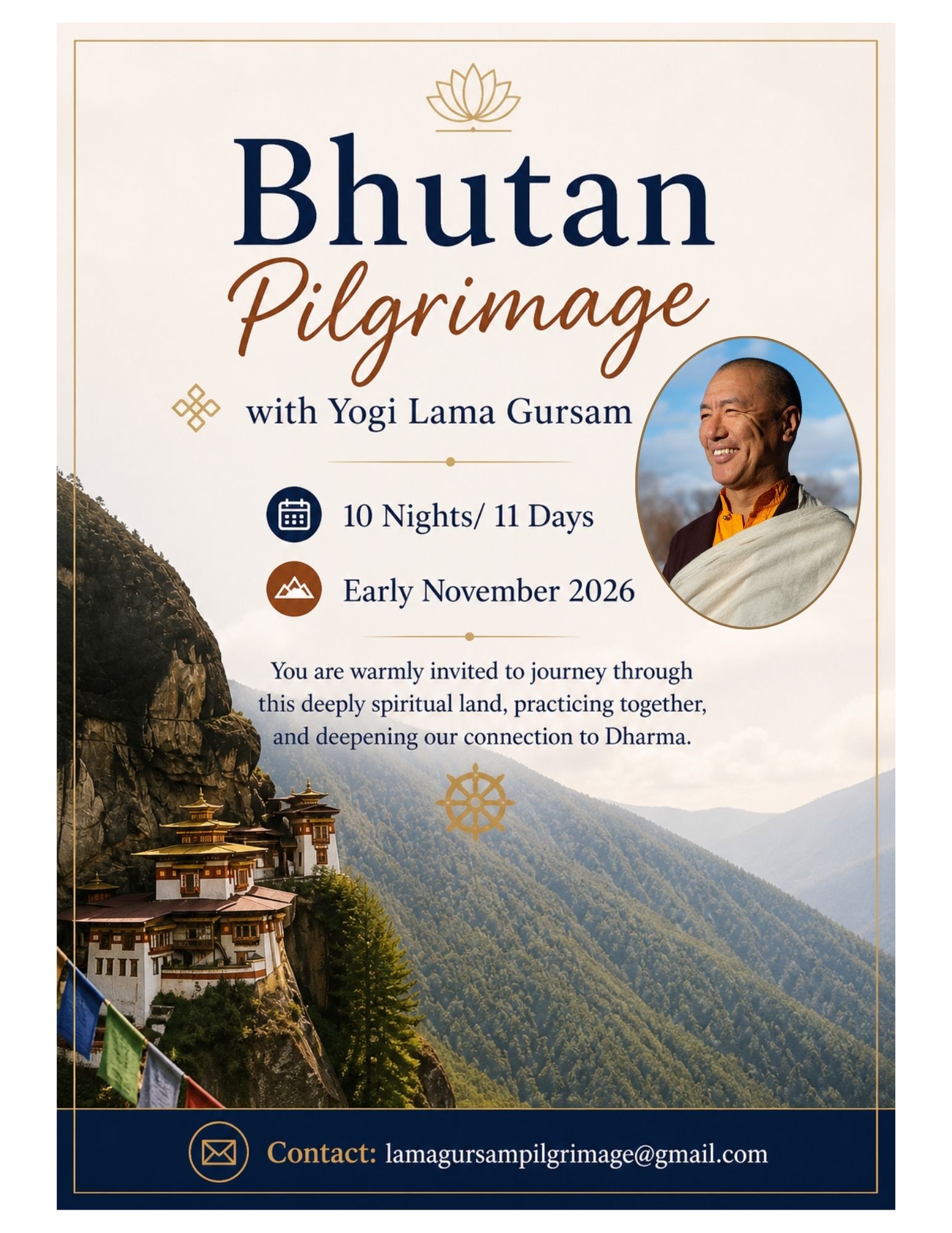 Bhutan Pilgrimage with Yogi Lama Gursam – 10 Nights / 11 Days, Early November 2026